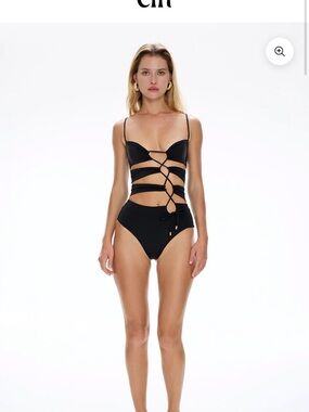 Black Strappy One-Piece Swim CIN CIN